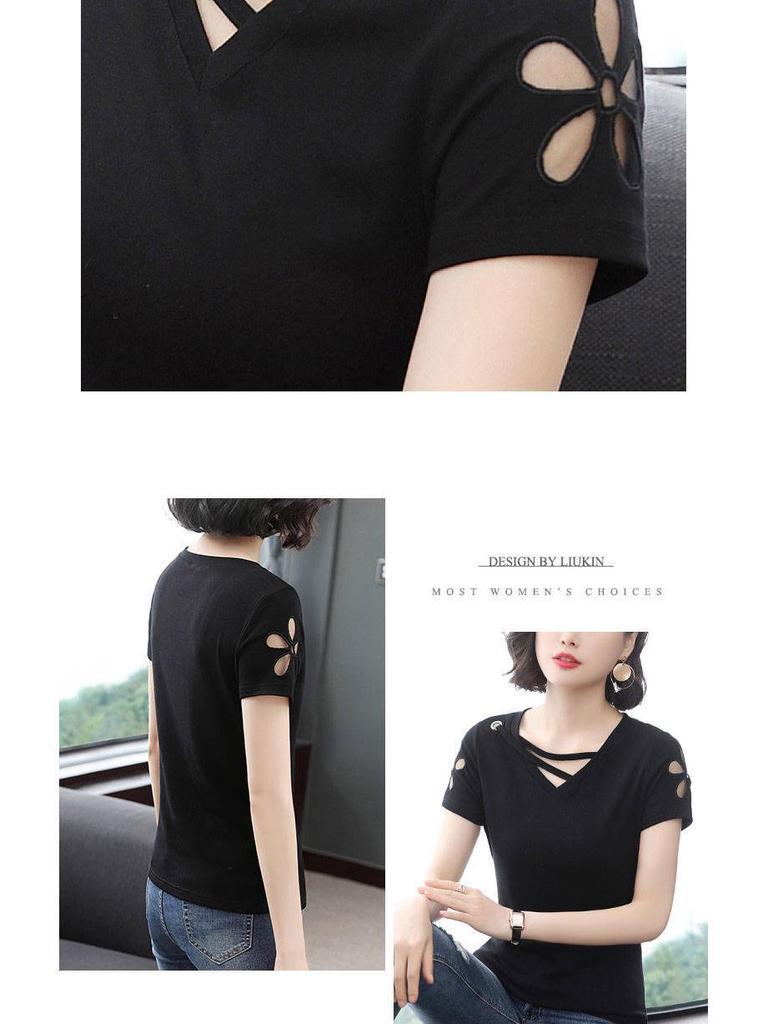 Women's Plus Size Embroidered Short-Sleeve T-Shirt (Summer 2021) - Ideal for Middle-Aged Moms