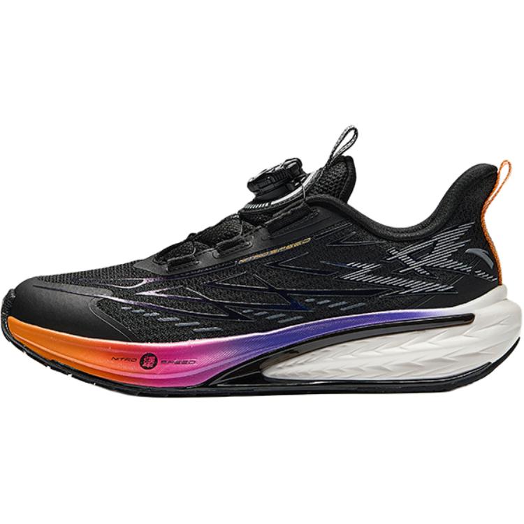 Anta Kids Hailang GS3 Fabric Mesh Resilient Technology Slip-On Rotating Buckle Lightweight Shock Absorbing Low-Top Running Shoes 312445508-6