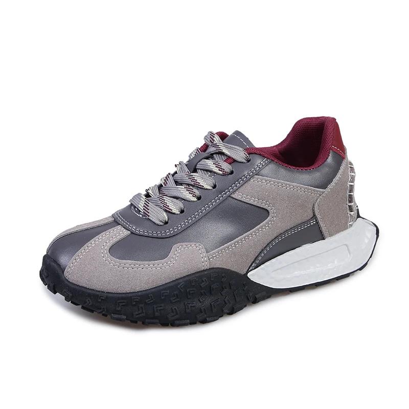 

Мода 2025 Женская обувь На шнуровке Женская вулканизированная обувь Платформа Женские кроссовки Круглый носок Смешанные цвета Уличная женская повседневная обувь 40 серый