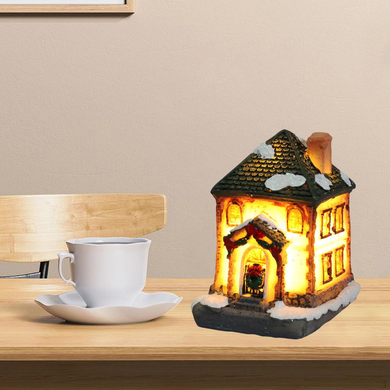 Houses - Micro Landscape resin Luminous Village Decoration, Traditional Hand-Painted Finished A