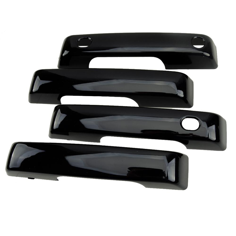 4Pcs Piano Black Exterior Outside Door Handle Cover Trim For Ford F150 2021-2022