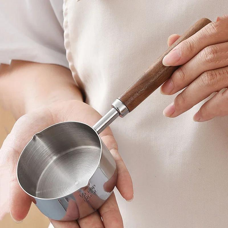 304 Stainless Steel Mini Frying Pan Household Hot Oil Pan Boiled Eggs Hot Chocolate Hot Milk Pot Household Multi-Purpose Pot