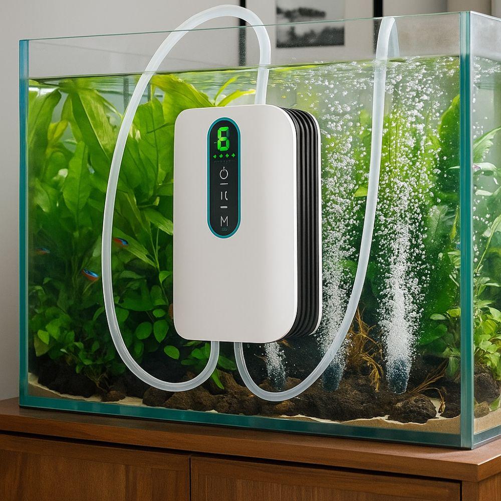 Single/Double Hole Aquarium Oxygen Pump Rechargeable Waterproof Fish Tank Air Pump Ultra Silent Dual-Purpose Oxygen Compressor