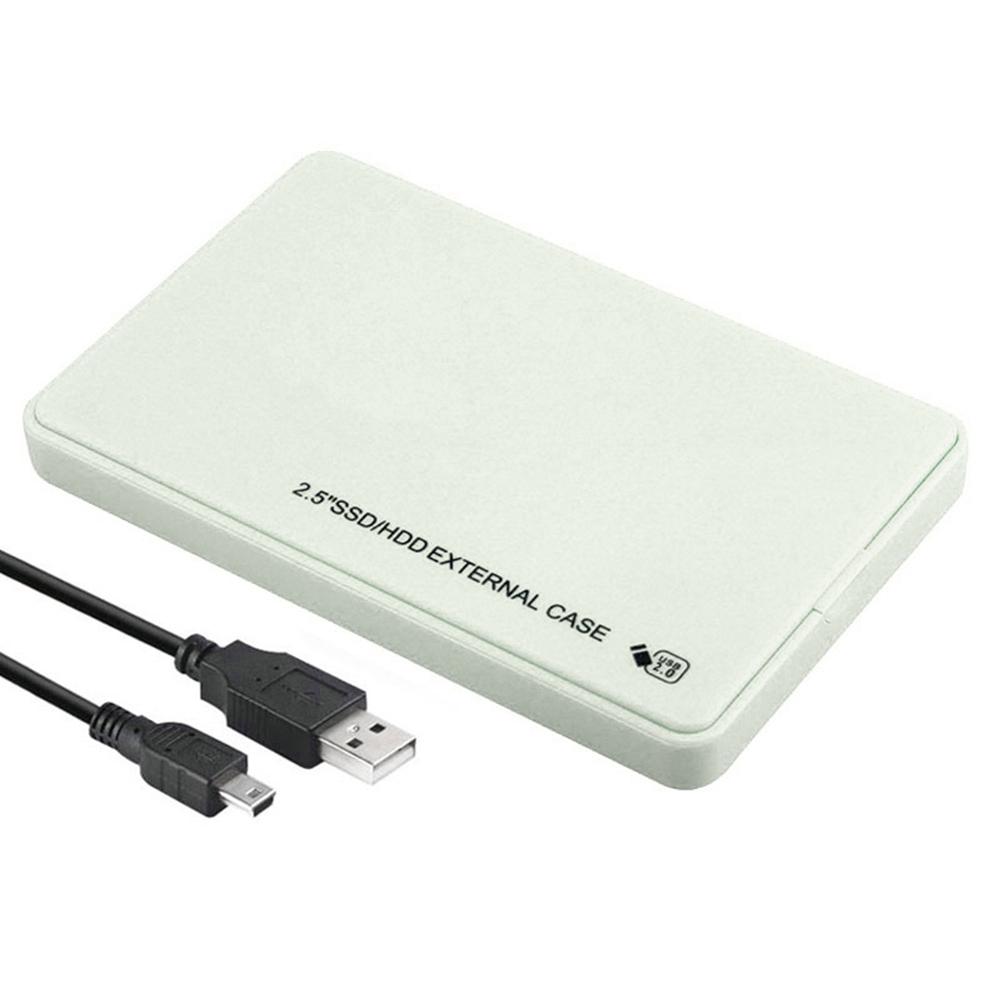 

2,5-дюймовый портативный бокс для твердотельного накопителя USB2.0 Мобильный корпус для жесткого диска 480 Мбит/с Внешний бокс для жесткого диска для MacBook PC белый