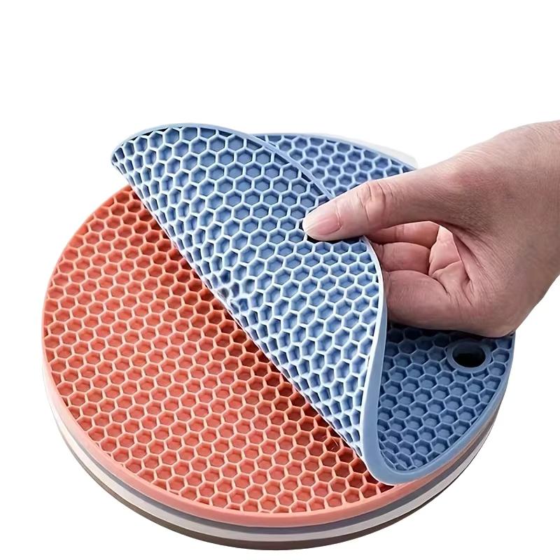 High Temp Resistant Honeycomb Rubber Table Pad, Anti-Skid Multi-Functional Kitchen Heat Insulation Mat, Durable Pot Bowl Cup Coa