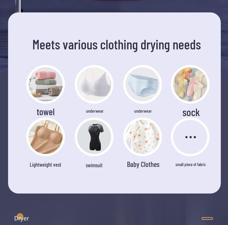 Portable Multi-Functional Smart Clothes Dryer - Quick Dry, Constant Temperature, Foldable for Dorm & Travel