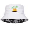 Unisex Sunset Coconut Tree Panama Fisherman Hat Outdoor Travel Hat Sunscreen Hats For Men Women Bucket Hat
