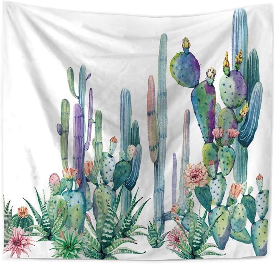 Cactus Decor Tapestry Watercolor Printed Wall Hanging Bedroom Living Room Dorm Tapestry Beach ThrowTable RunnerCloth