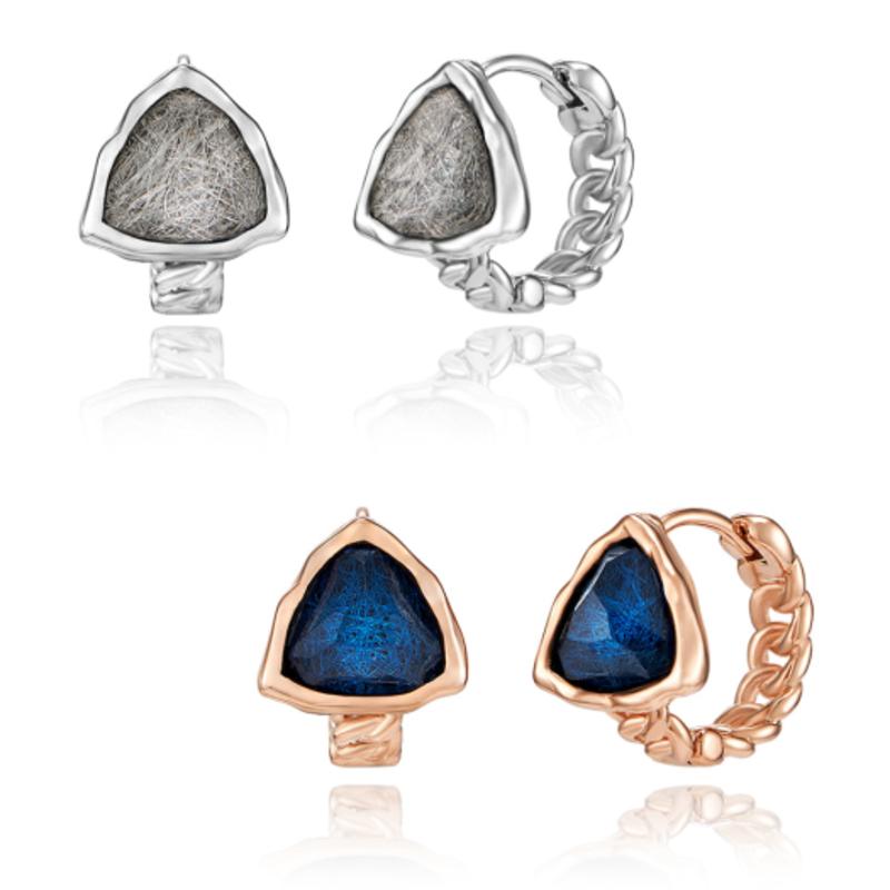 

ELLE Jewelry 14K Point Amethyst One-Touch Earrings (Gold Pin) ELGPEE393 white