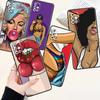Seksikas suure tüdruku kunst Samsungile A53 A52 A33 A32 A51 A71 A21S A13 A73 A50 A22 A23 A03 A72 A54 A12 5G Must taga telefoniümbris