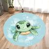 Cartoon Cute Turtle Round Carpet Anti Slip Floor Mat for Children's Play Area Bedroom Living Room Carpet Decoration Washable