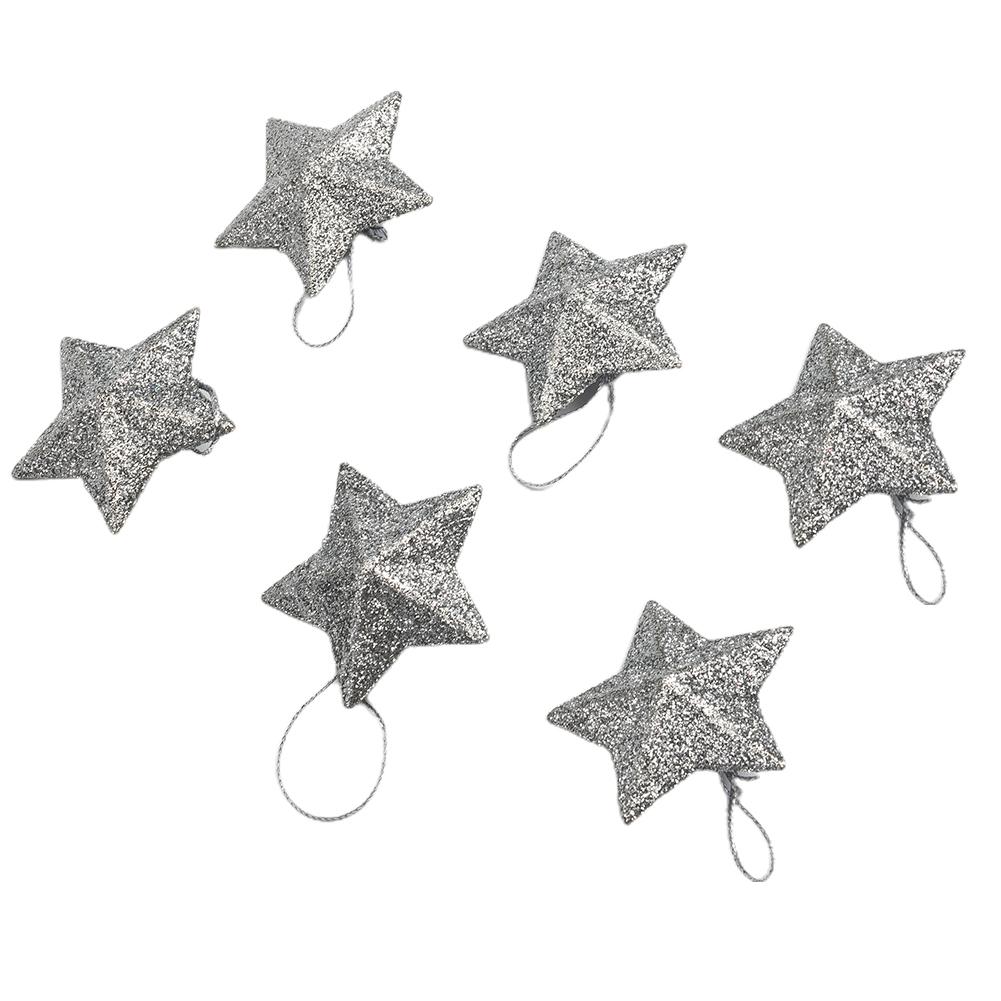 Merry Christmas Tree Hanging Star Pendants Set with Small Pentagram Ornaments for Holiday Party and Home Decorations