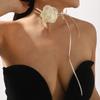 Sweet Fabric Colorful Flower Neck Chain Female Ins Wind Bow Rope Necklace Collarbone Chain Choker