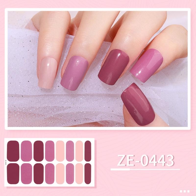 16 Strips Nail Polish Sticker Nail Stickers Set for UV Lamp Designer 3D Nails Polish Wraps Fashion Nail Art Sticker