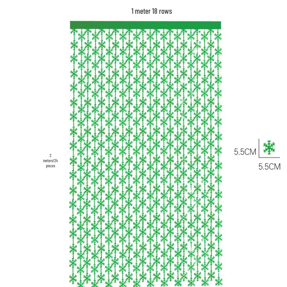2025 Christmas 2m Snowflake Tinsel Curtain Matte Solid Color Hanging Decoration