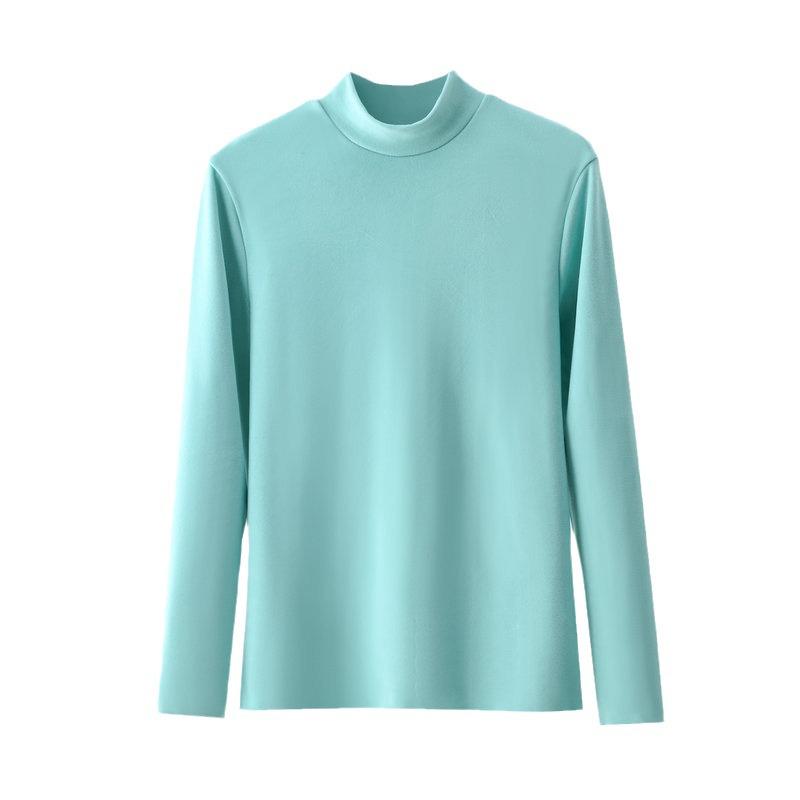 Women's Thermal Velvet Long-Sleeve Turtleneck Top for Fall/Winter