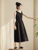 Weileenice Black Recital Size Long Dress with Perfect for and Other Perfect for Girls' Dress, Sleeveless, 140, Off-the-Shoulder Paneling, Weddings,
