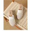 Fashion Inner Height 2025 Summer New Hollow Trifle Woven Baotou Half Slippers Women's Platform Straw Slip-ons