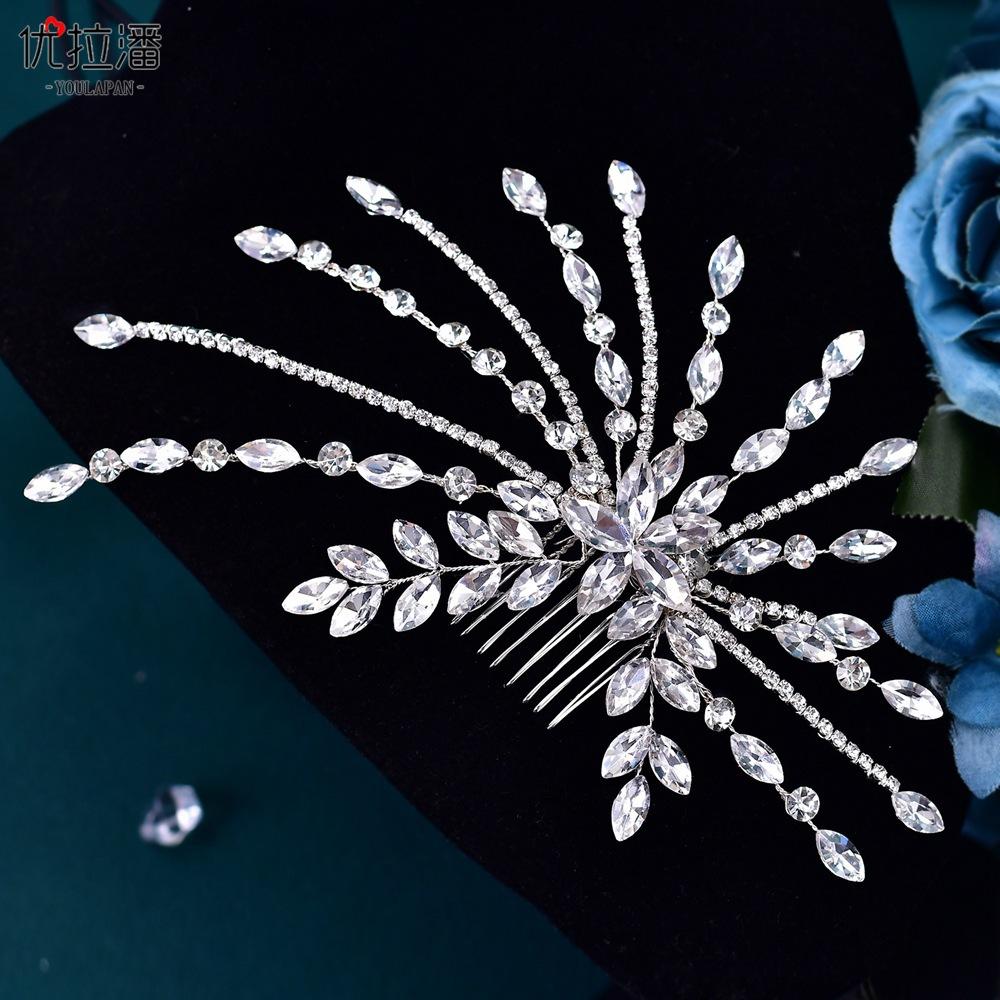 LY-HP0028 Bridal Wedding Jewelry Luxury Colorful Headband with Rhinestone Bridal Tiara Women s Headpiece for Lady серебряный