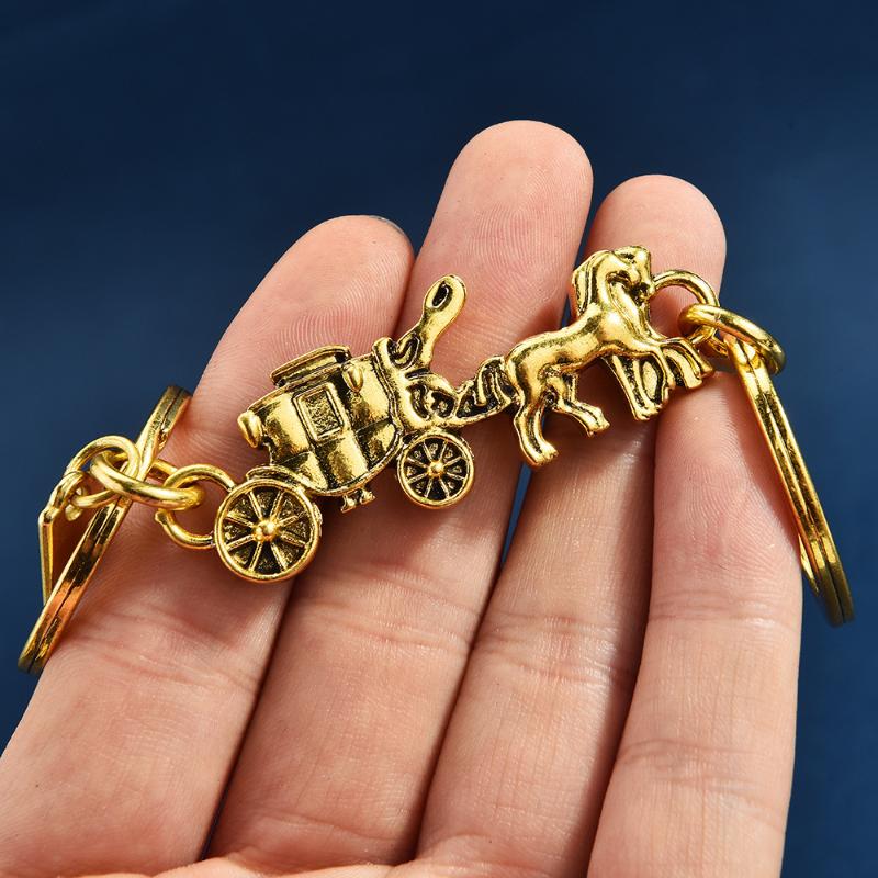 Car Key Double Chain Extended Accessories Personalized  Carriage Long Short Chain Bag Hanging Decoration