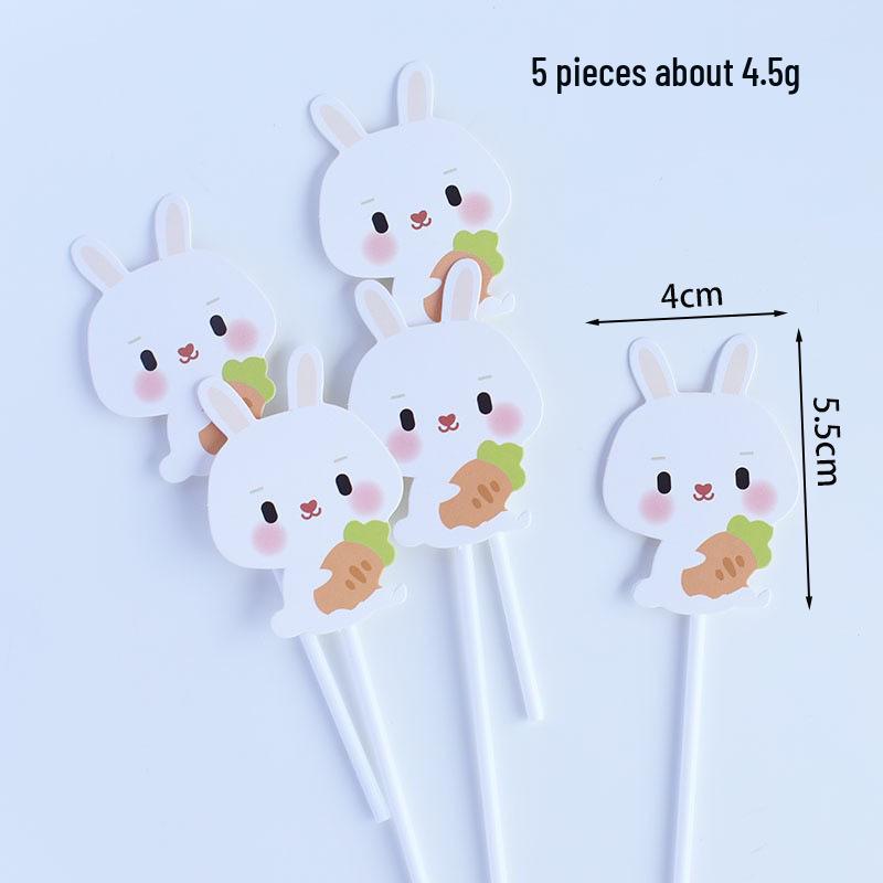 Pale Green Rabbit Cake Toppers for First Birthday or Full Moon Celebrations