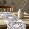 Corredor de Mesa Circular Preto e Branco Minimalista Moderno, Toalha de Mesa Longa Decorativa