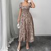 Women's Dress Casual Flowy Dresses square neckline Vocation Boho Beach Sundress