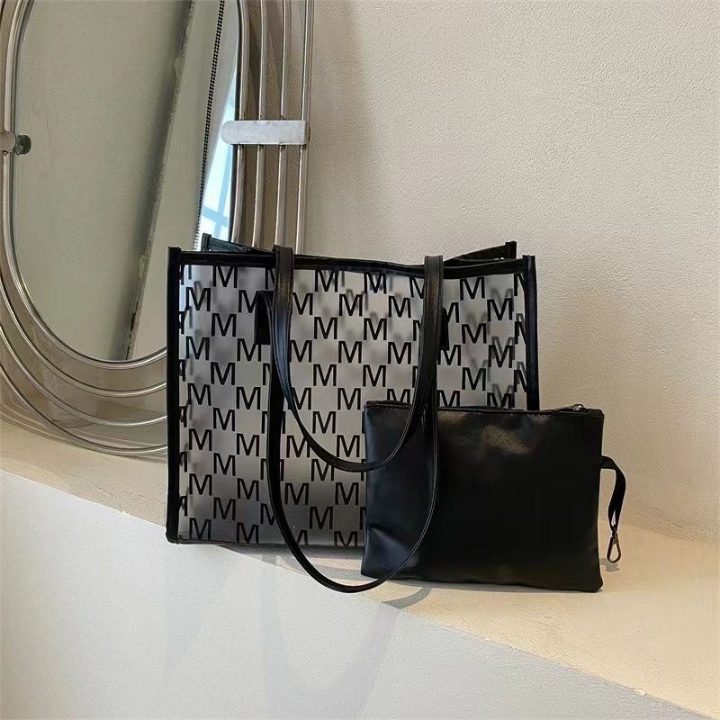 Large Capacity Transparent Bag, Women's Versatile and Stylish Shoulder Bag, Tote Bag, Jelly Bag