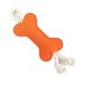 Yellow Bone Shaped Rope Dog Toy, Durable Felt Chew Tug Toy for Dogs, Interactive Puppy Teething Pet Toy