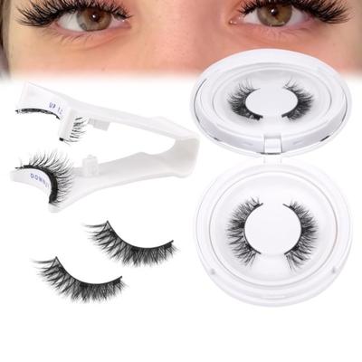 1 Set Magnetic False Eyelashes with Lash Applicator Clip Reusable Natural Wispy Double Sided Magnetic Fake Lashes with Clamp Women Eye Makeup Tools