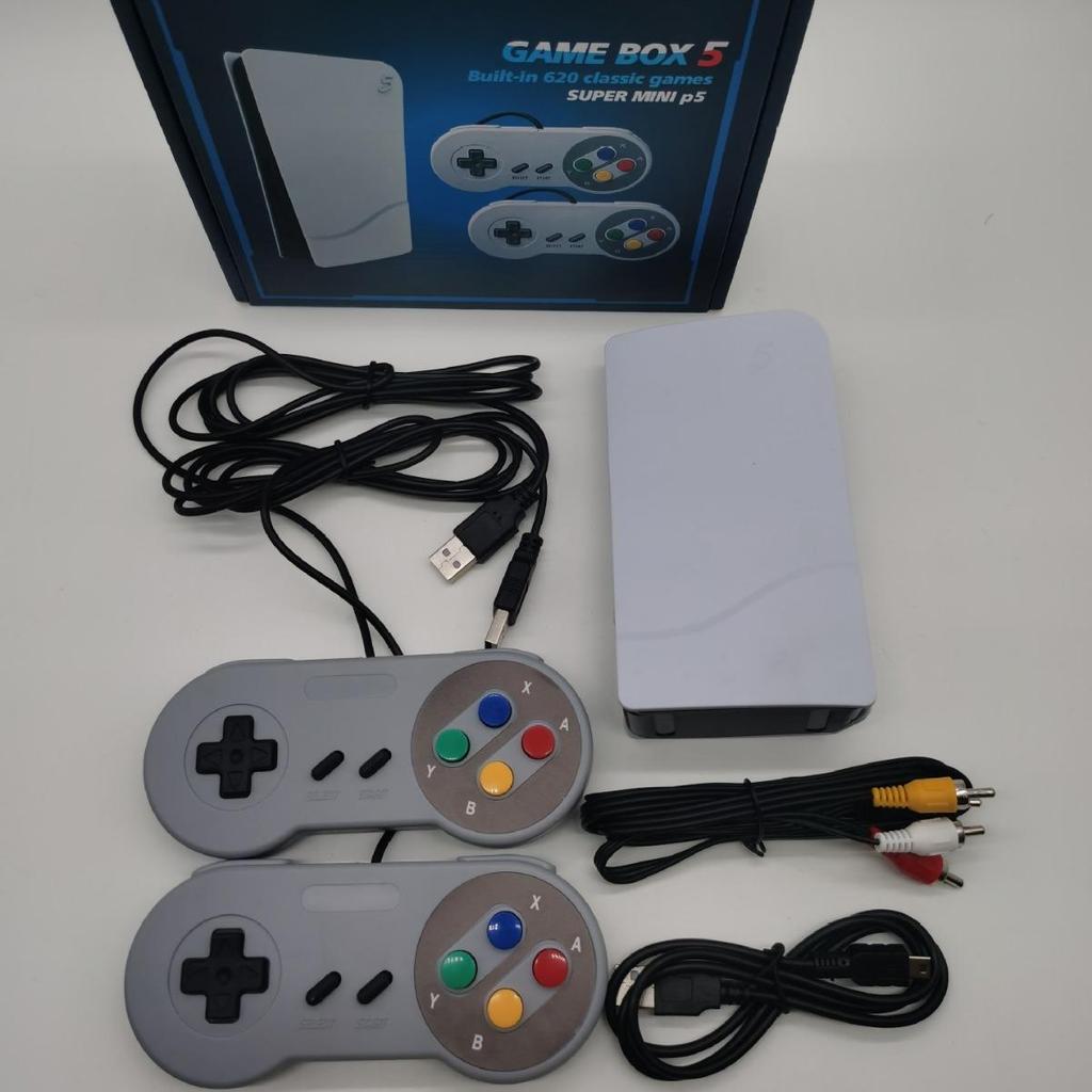 Nostalgic Red & White NES TV Game Console with Mini PS5 Controller and AV Cable