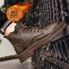Winter New Men's Plush Warm Casual Martin Boots, Fashionable and Trendy, High Top, Versatile and Comfortable Outdoor Men's Boots