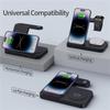4-in-1-Wireless-Ladestation für iPhone 15, 14, 13, 12, Apple Watch, Samsung S22 Ultra Note, Galaxy Watch, faltbare Schnellladestation