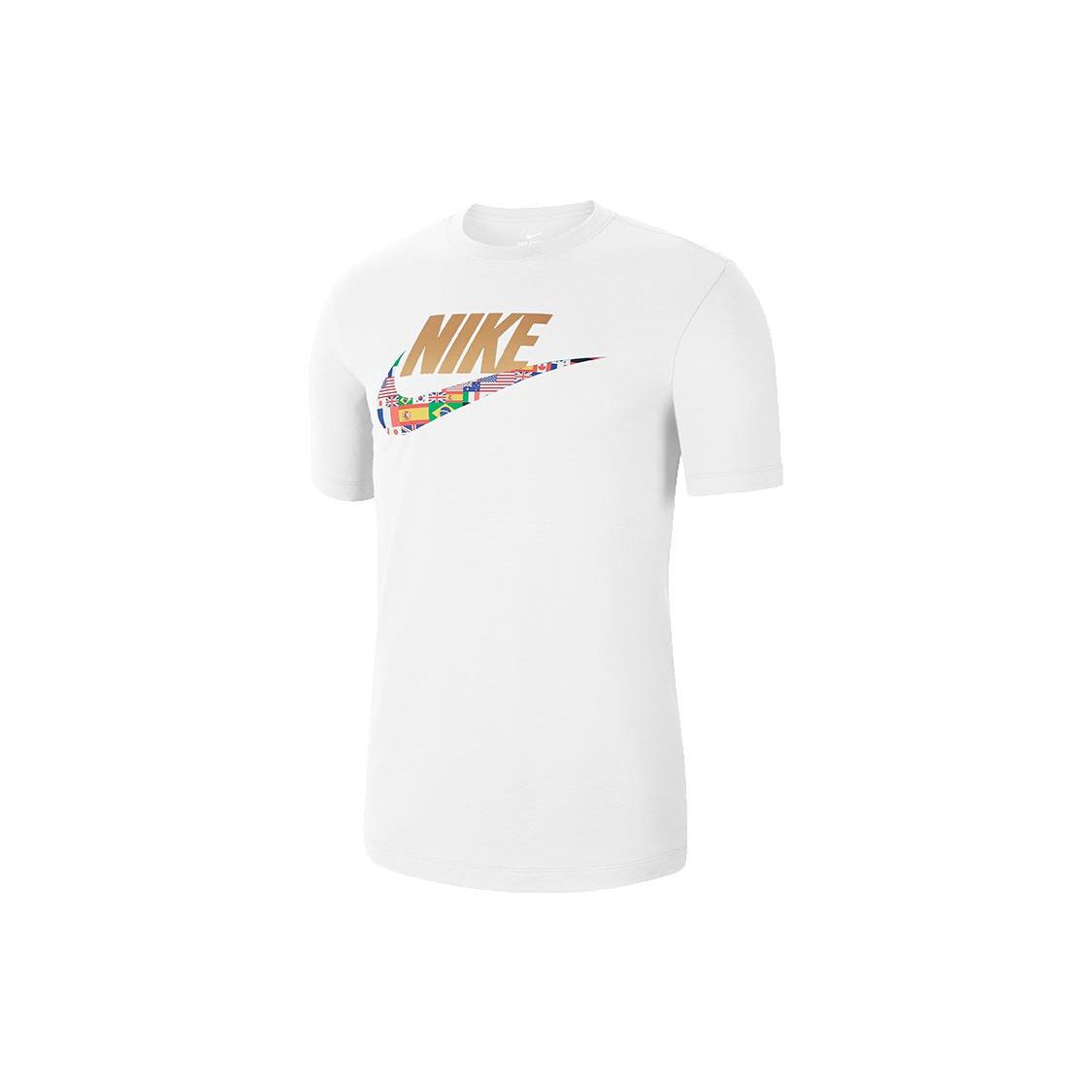 

Nike Classic Flag Logo Print Short Sleeve T-Shirt Men Tops White CT6551-100