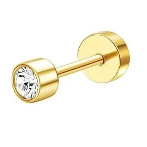 Bobisty 1PC Cartilage Earring Stud for Women Surgical Steel Flat Back Earrings Hoop Flower Snake Shape Helix Piercing Jewelry