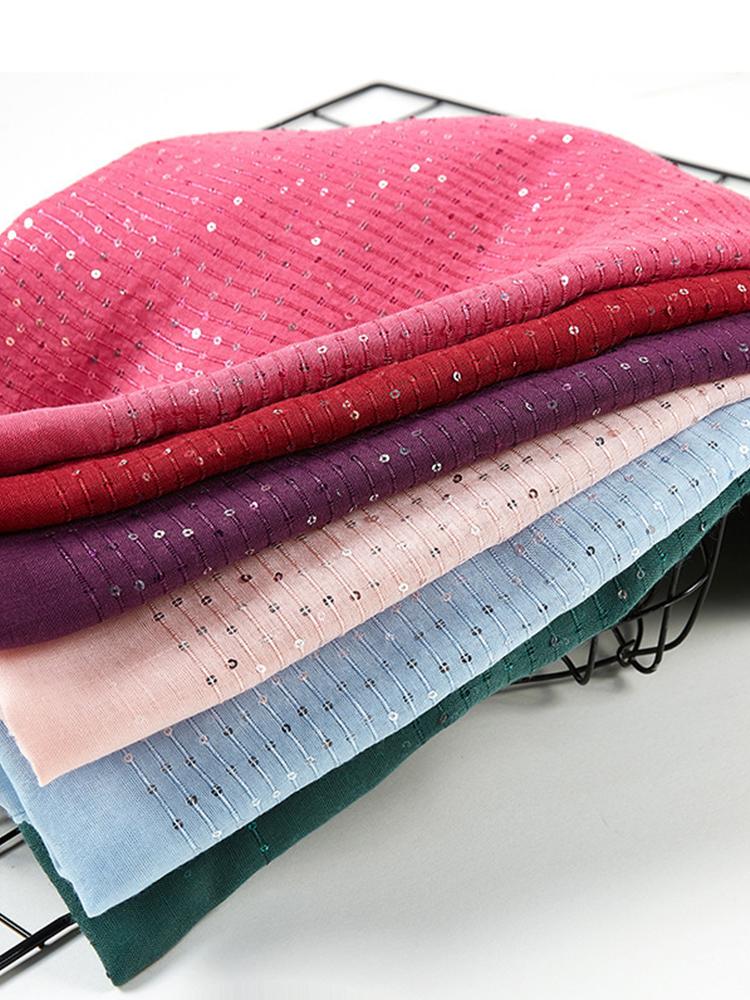 New Summer Luxury Elegant Women Silk Scarf Beach Wrap Shawl Sparkly Sequin Sunscreen Bandana Hijab Mujer Scarve Pareo Foulard