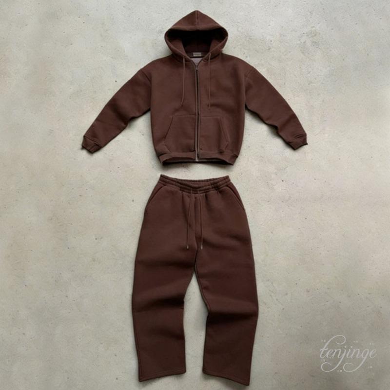 Trendy Cross-Border Zipper Hoodie Jacket with Versatile Long Pants