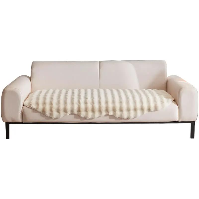 Tlustý plyš z imitace králičí kožešiny Potah na pohovku Protiskluzová měkká pohovka Ručník Pohovka Potah na polštář do obývacího pokoje Moderní domácí dekorace