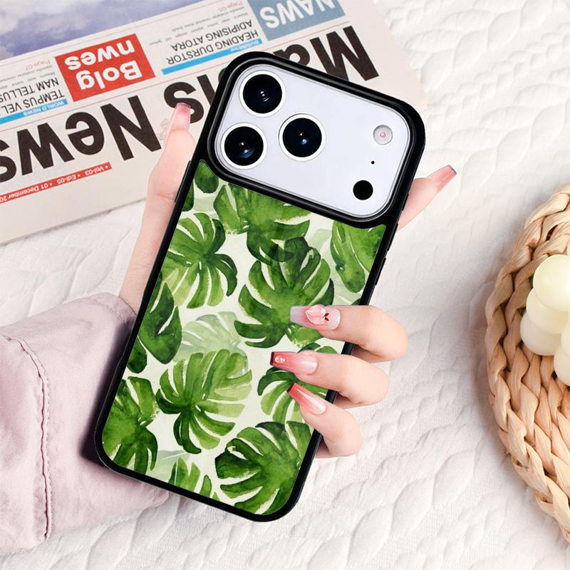 Tropical Monstera Leaves Phone Case For IPhone 17 16e 15 14 13 12 11 Pro Max Air Mini Soft Protective Cover