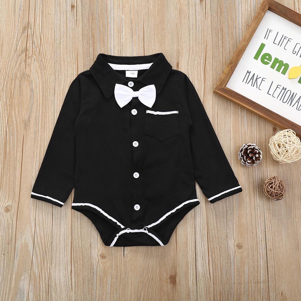 Buy Newborn Infant Baby Boys Gentleman Suit Bow Tie Letter Romper