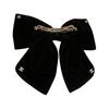 Chanel Doppel-C-Schleifen-Design Haarspange Damen Haaraccessoires Schwarz AAB662B22961U5943