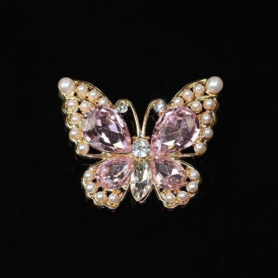 Rhinestone Butterfly Shoe Charm Flat Back Alloy Butterfly Charm Sparkling Butterfly Accent Accessories for Bracelets Bags DIY Crafts