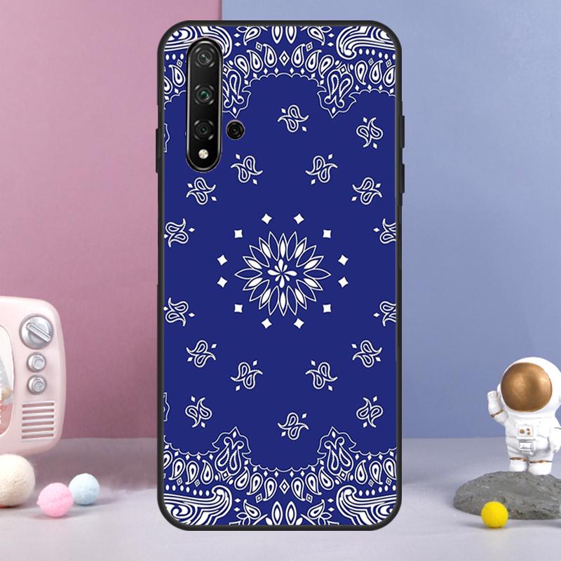 Blue Bandana For Huawei Nova Y60 Y61 Y70 Y72 Y73 Y90 Y91 9 10 SE 7i 8i 11i 12i P30 P40 Lite P60 Pro Case