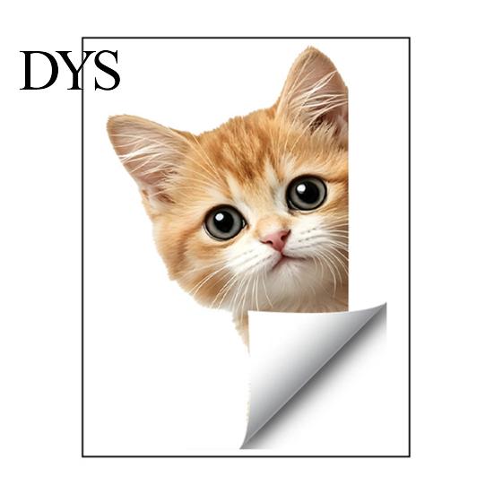 Easy to Apply Glass Stickers Cute Peeking Animal Static Window Clings, Cartoon Cat Dog Wall Stickers, Waterproof Holiday Party Decorations Removable