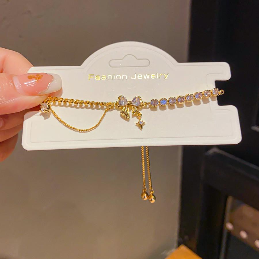 Butterfly Bow Bracelet With Plating And Zirconia For Fashionable Women
