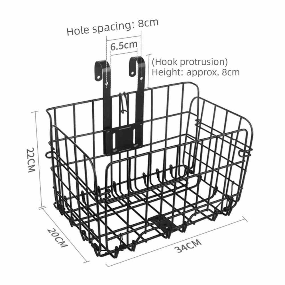 Black Bicycle Hanging Basket Foldable Bike Carrier Bag Bicycle Storage Basket  For Road Bicycles