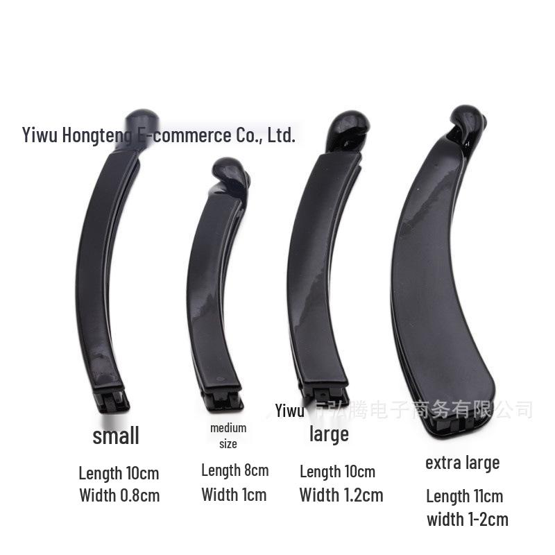 Korean Style Black Banana Hair Clip, 10/11cm, Large/Small for Ponytails