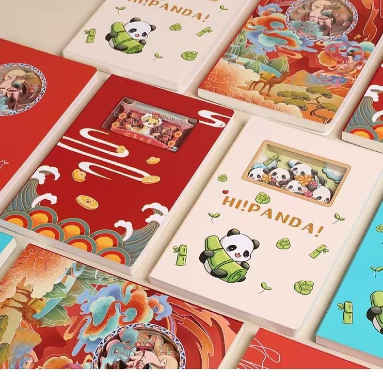 3D Paper Sculpture Notebook: Customizable Hollowed-Out Souvenir with Tourist Attractions Stamp Collection and Check-In Diary.