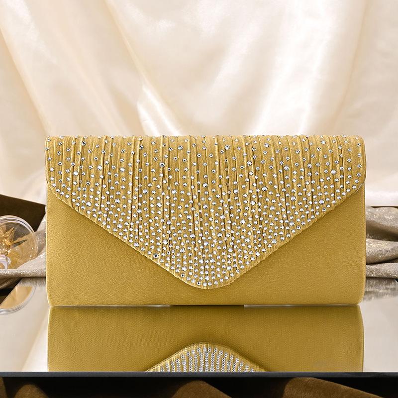 Women Envelope Evening Bag Glitter Ladies Chain Shoulder Bags Shiny Silver Long Purse Female Wedding Party Clutches Mini Handbag