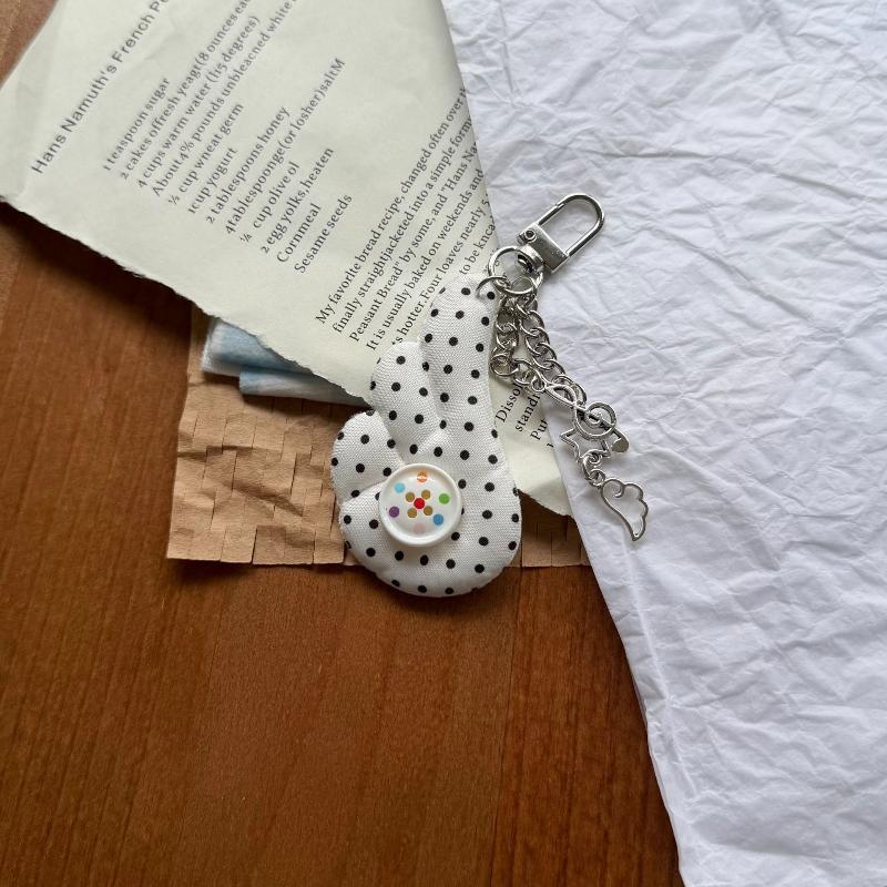 Soft Cloud Fabric Keychain with Star Music Note Pendants Multi Colors Lovely Car Key Decor for Valentine's Day Gift